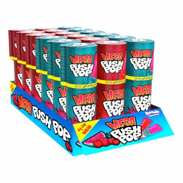 Bazooka-Cherry-Mega-Push-Pop-30g-Pack-of-18-1 Bazooka Cherry Mega Push Pop, 30g Pack of 18 – Wholesale & Export UAE