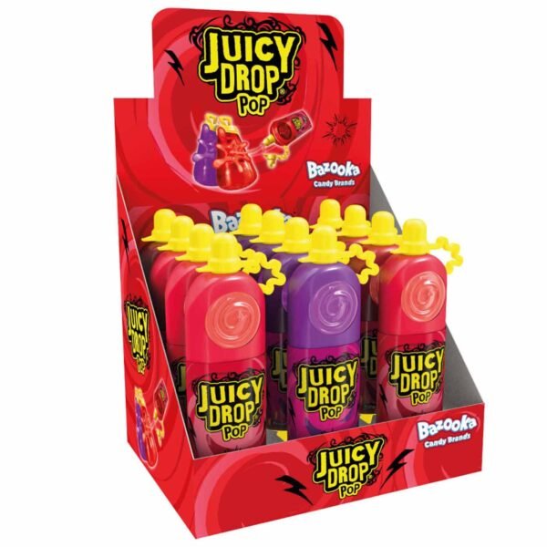 Bazooka Juicy Drop Pop Strawberry and Blackcurrant Hard Candy, 26g, Pack of 12 – Wholesale & Export UAE