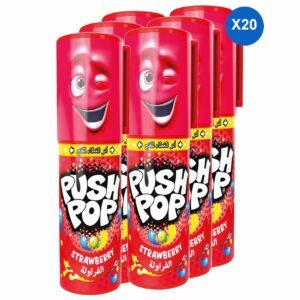 Bazooka Push Pop Strawberry Hard Candy, 15g, Pack of 20 – Wholesale & Export UAE