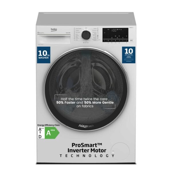 Beko 10 kg Front Load Washing Machine, 1400 RPM, 15 Programmes, AutoDose, SteamTherapy,10 Years Warranty on ProSmart Inverter Motor,WTE1014X – Wholesale & Export UAE