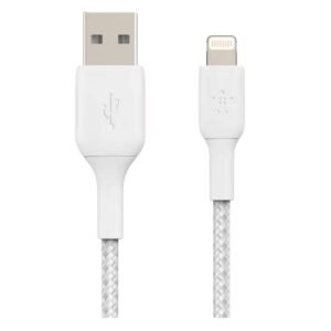 Belkin Braided USB to Lightning Charging Cable, White, 2m – Wholesale & Export UAE