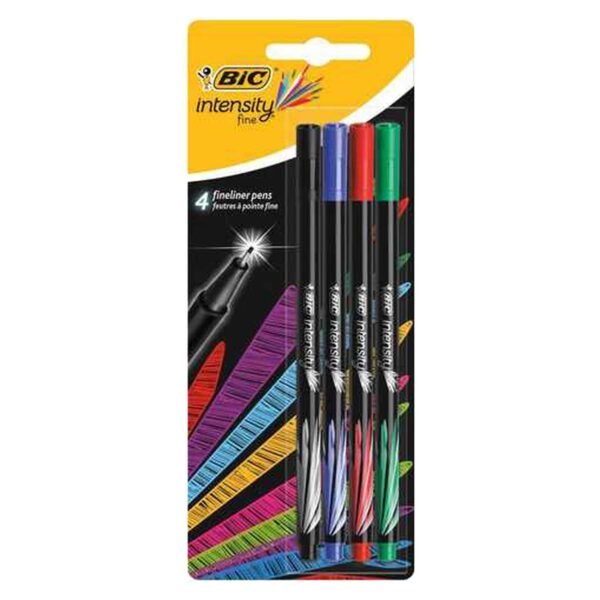 Bic Intensity Fineliners Pen Multicolour 1mm 4 PCS – Wholesale & Export UAE