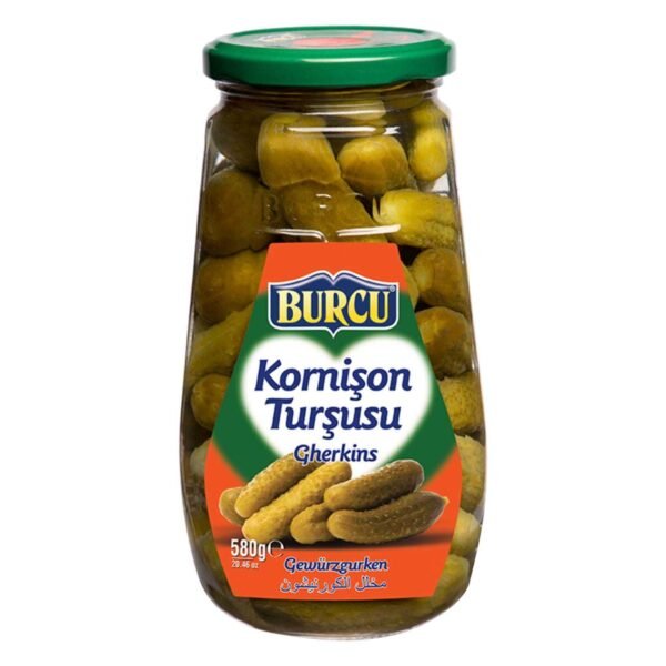 Burcu Gherkin Pickle 580g – Wholesale & Export UAE