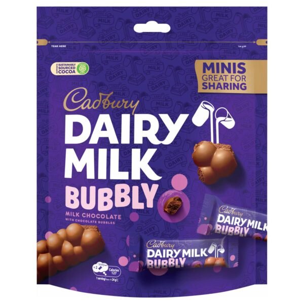 Cadbury Dairy Milk Bubbly Mini Milk Chocolate Sharing Pack, 156g – Wholesale & Export UAE
