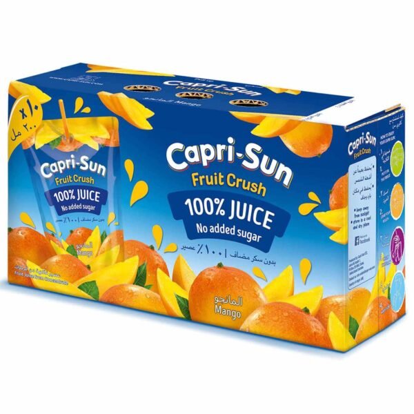 Capri-Sun Fruit Crush Mango 100% Juice, 200ml, Pack of 10 – Wholesale & Export UAE