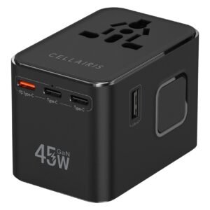 Cellairis 3 Type C and 1 Type A Travel Adapter, Black, 45 W – Wholesale & Export UAE