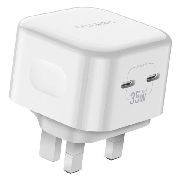 Cellairis GaN 2 Dual Type-C Wall Charger White UK Plug 35W – Wholesale & Export UAE