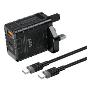 Cellairis GaN 2 QC 3.0 and PD Port Charger with Type C to Type C Cable, Black, 30 W – Wholesale & Export UAE