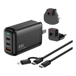 Cellairis GaN Adapter Black 65W with 2-in-1 Charging Cable Black – Wholesale & Export UAE