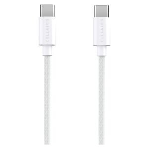 Cellairis Prime USB-C to USB-C Data Sync Nylon Charging Cable, White, 2m, 240 W – Wholesale & Export UAE