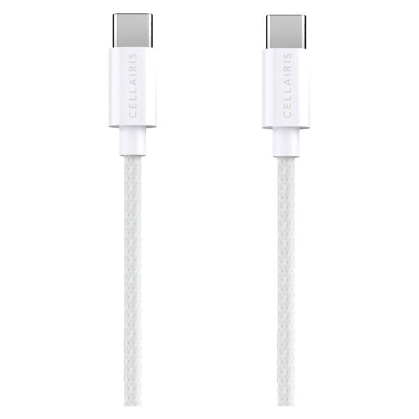Cellairis Prime USB-C to USB-C Data Sync Nylon Charging Cable, White, 2m, 240 W – Wholesale & Export UAE