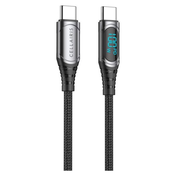 Cellairis USB-C To USB-C Data Sync Charging LED PD Cable Black 1.2m 100W – Wholesale & Export UAE