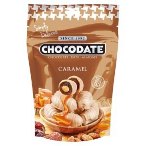 Chocodate Caramel Chocolate Covered Dates with Almond, 90g – Wholesale & Export UAE