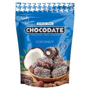 Chocodate Coconut Chocolate Covered Dates with Almond, 250g – Wholesale & Export UAE