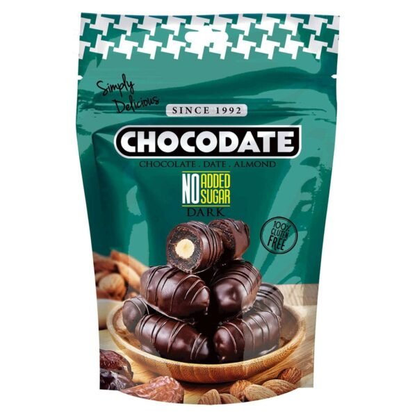 Chocodate No Added Sugar Dark Chocolate Covered Dates with Almond, 90g – Wholesale & Export UAE