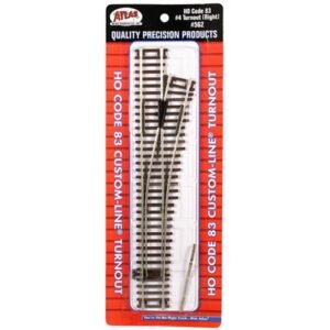 Code 83 Nickel Silver #4 Custom-Line Turnout Right HO Scale Atlas Trains – Wholesale & Export UAE