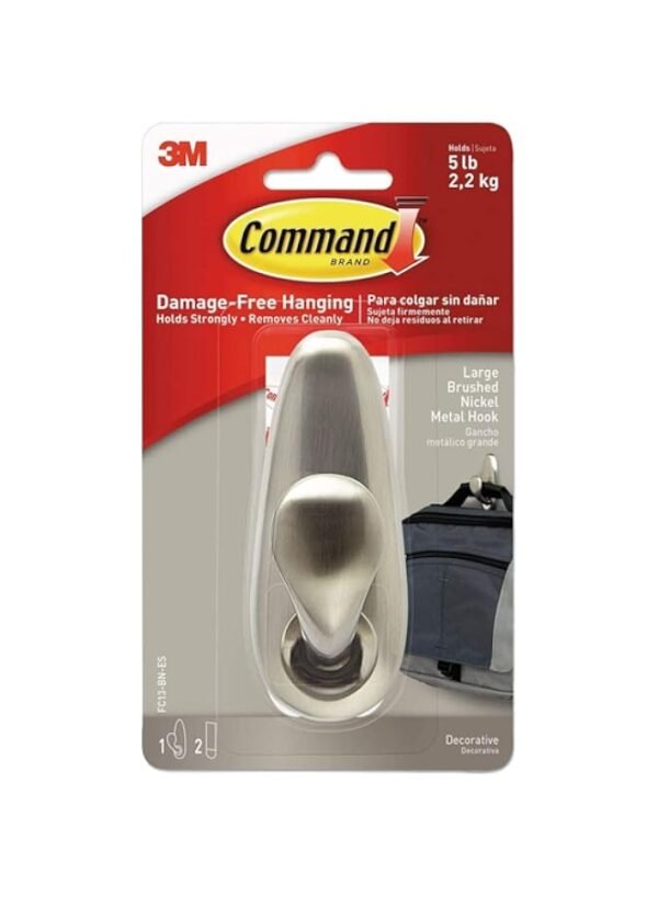 Command- Large Forever Classic Brushed Nickel Metal Hook – Wholesale & Export UAE
