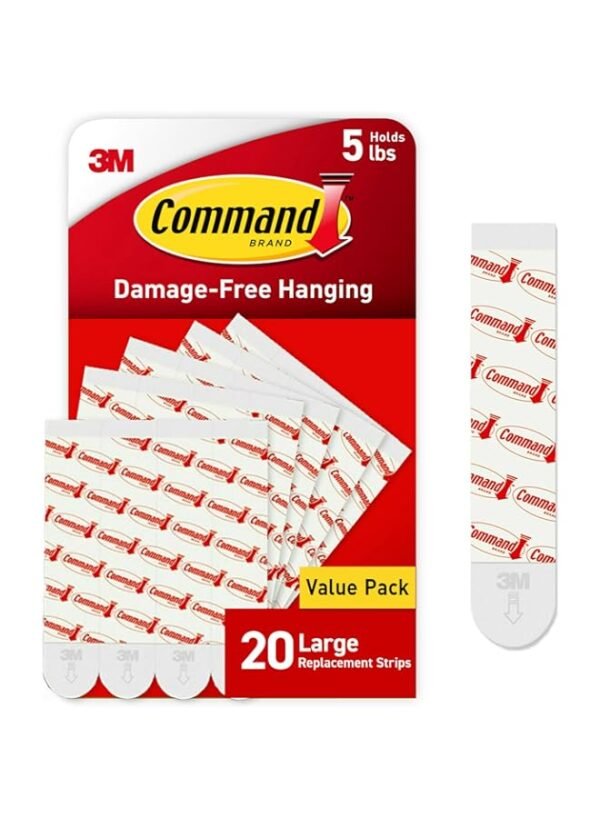 Command Large Refill Strips For Indoor Hooks, White, 20-Strips - Easy To Open Packaging – Wholesale & Export UAE
