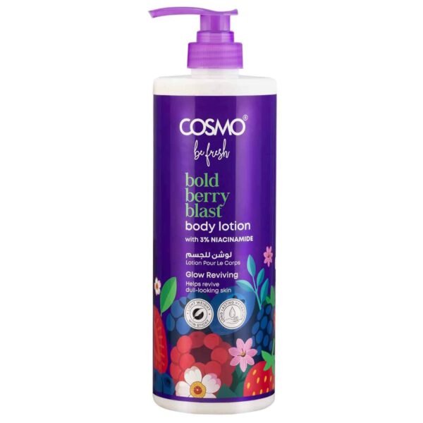 Cosmo Be Fresh Bold Berry Blast Body Lotion with 3% Niacinamide, 1L – Wholesale & Export UAE