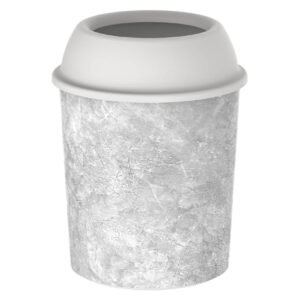 Cosmoplast Ceramic Round Dustbin Grey And White 10L – Wholesale & Export UAE