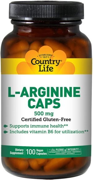 Country Life L-Arginine 500 mg Vegan Capsules 100's – Wholesale & Export UAE