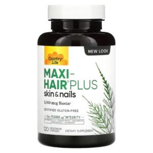 Country Life Maxi-Hair Plus 5000mcg Dietary Supplement Vegetarian 120 Capsules – Wholesale & Export UAE