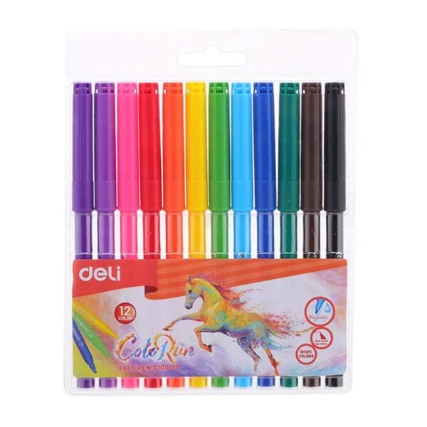Deli - Color Felt Pen 12 Piece Set – Wholesale & Export UAE