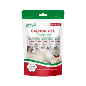 Delight Cat Wet Food Creamy Treat Salmon Flavor Gel Snack, 10g Pack of 5 – Wholesale & Export UAE