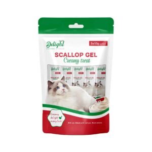 Delight Cat Wet Food Creamy Treat Scallop Flavor Gel Snacks, 10g Pack of 5 – Wholesale & Export UAE