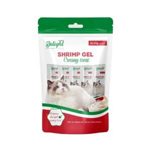 Delight Cat Wet Food Creamy Treat Wet Food Shrimp Flavor Gel Snacks, 10g Pack of 5 – Wholesale & Export UAE
