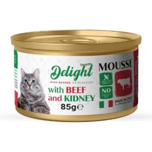 Delight Wet Cat Food Mousse with Beef & Kidney Protein Rich Food, 85g – Wholesale & Export UAE