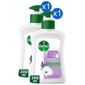Dettol Sensitive Antibacterial Liquid Hand Wash Lavender and White Musk with Moisturizers, 200ml, Pack of 2 – Wholesale & Export UAE