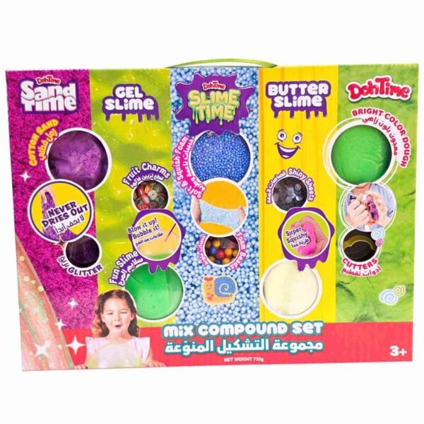 DohTime Mix Compound Set for Kids, Multi Texture Slime Dough and Sand Play Kit – Wholesale & Export UAE
