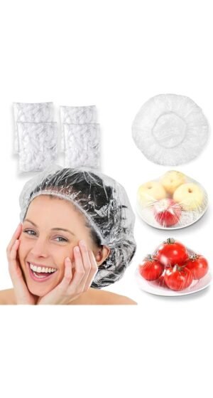 ECO SHINE 100PCS Fresh food Keeping Bags wrap Bowl covers for food storage Waterproof plastic caps Hair Bath Cap Disposable Shower Caps for  – Wholesale & Export UAE