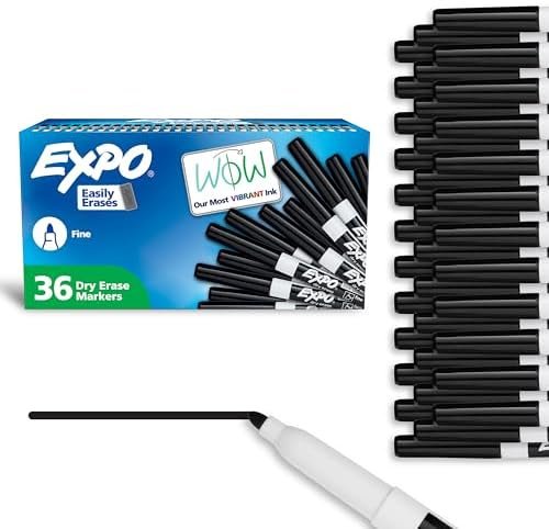 EXPO-Fine-Tip-Dry-Erase-Markers-White-Board-Markers-Dry-Erase-Low-Odor-Black-36-Count EXPO Fine Tip Dry Erase Markers, White Board Markers Dry Erase, Low Odor, Black, 36-Count – Wholesale & Export UAE