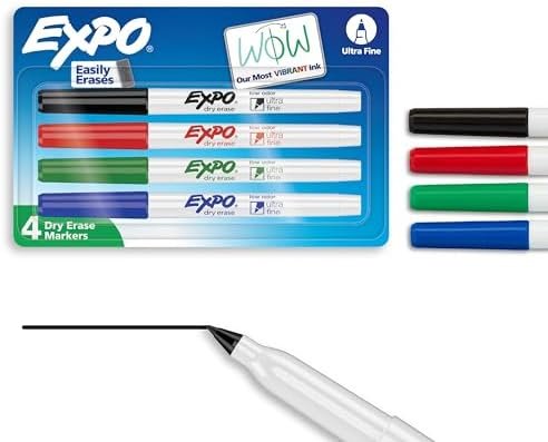 EXPO Low Odor Dry Erase Markers, Ultra-Fine Tip, Assorted Colors, 4 Count – Wholesale & Export UAE