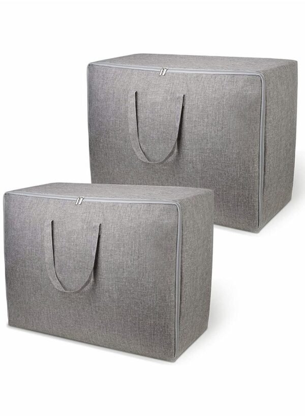 Extra-Large-Blanket-Storage-Bag-Under-Bed-Storage-Tote-for-Comforters-Clothes-Linens-Water-Resistant-and-Breathable-Closet-Bags-Grey-2-Pack Extra Large Blanket Storage Bag Under Bed Storage Tote for Comforters Clothes Linens Water Resistant and Breathable Closet Bags (Grey 2-Pack – Wholesale & Export UAE