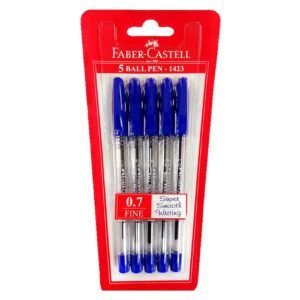 Faber-Castell Ballpoint Pen 1423 Blue 0.7mm 5 PCS – Wholesale & Export UAE