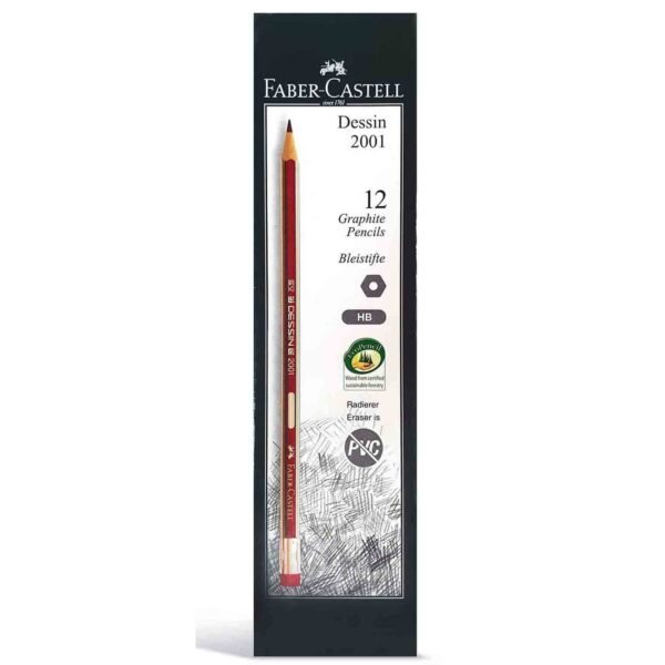 Faber-Castell-Dessin-Graphite-Pencil-HB-with-Eraser-Tip-12-PCS-2 Faber-Castell Dessin Graphite Pencil HB with Eraser Tip, 12 PCS – Wholesale & Export UAE