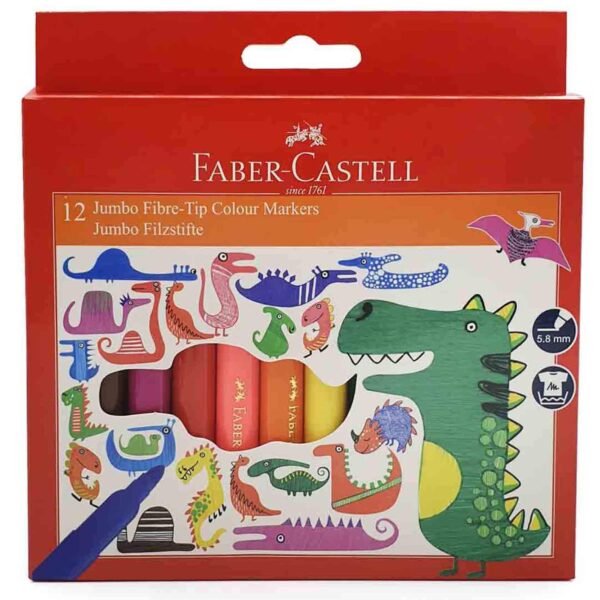Faber-Castell Jumbo Colour Markers Set, 12 Colours, 5.8mm – Wholesale & Export UAE