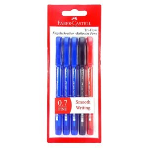 Faber-Castell Tri-Flow Fine Ballpoint Pen Multicolour 0.7mm 5 PCS – Wholesale & Export UAE