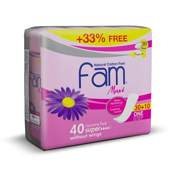 Fam Maxi Sanitary Pad without Wings Super 40 Pads – Wholesale & Export UAE
