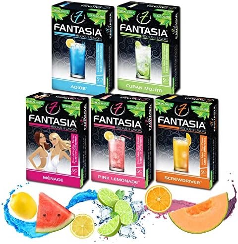 Fantasia Herbal, Hookah Shisha Flavors, TobaccoNicotine Free, Citrus Variety Pack, 50-Gram (Pack of 5C5. – Wholesale & Export UAE