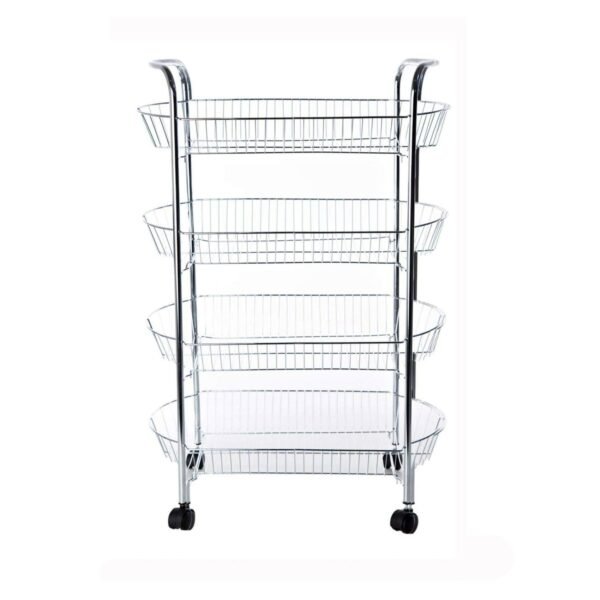 Feelings 4 Layers Stainless Steel Kitchen Vegetable Trolley Silver 51x75x28.5cm – Wholesale & Export UAE