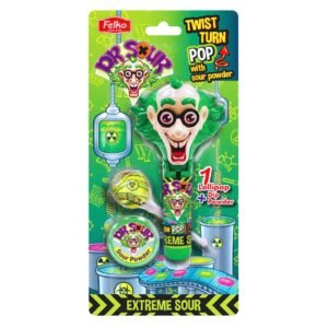 Felko Dr Sour Extreme Sour Twist Turn Pop with Sour Powder 17g – Wholesale & Export UAE
