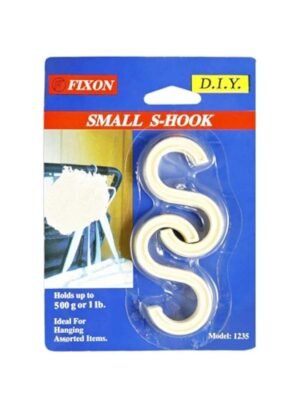 Fixon-Small-Plastic-S-Hook-1235-Beige Fixon- Small Plastic S-Hook - 1235, Beige – Wholesale & Export UAE