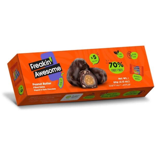 Freakin-Awesome-Peanut-Butter-Chocolate-Dates-60g Freakin Awesome Peanut Butter Chocolate Dates, 60g – Wholesale & Export UAE