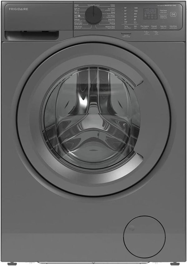 Frigidaire 10kg Front Loading Washing Machine 1400 RPM with 15 Programs, FWF1044M7SB, Onyx Dark Silver, 2 Years Warranty – Wholesale & Export UAE