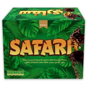 Gandour Safari Wafer, Caramel and Cereal Bar Milk Chocolate Flavour, 50g, Pack of 24 – Wholesale & Export UAE