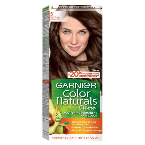 Garnier Color Naturals Crème Nourishing Permanent Hair Color, 5, Light Brown – Wholesale & Export UAE